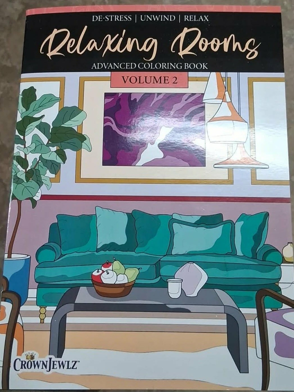 New Crown Jewlz Relaxing Rooms Advanced Coloring Book Volume 2
